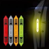 4pcs New Car Safety Warning Reflective Stickers High Brightness Reflector Car Door Opening Safety