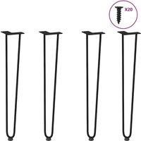 Hairpin Table Legs 4 pcs Black 72 cm Solid Steel
