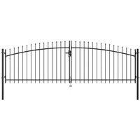 Double Door Fence Gate with Spear Top 400x150 cm