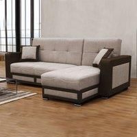Terrian Fabric Corner Sofa Bed with Storage - Brown Corner