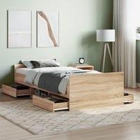 Bed Frame with Headboard and Footboard Sonoma Oak 90x200 cm