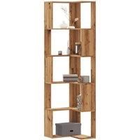 Corner Bookcase 5-Tier Artisian Oak 50x50x179 cm Engineered Wood