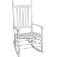 Rocking Chair with Curved Seat White Wood