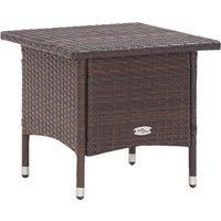 Tea Table Brown 50x50x47 cm Poly Rattan
