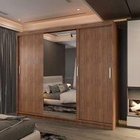 Modern 3 Door Sliding Wardrobe with LED Light W250cm x H217cm x D62cm