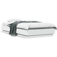 Bed Frame without Mattress with LED Lights White 75x190 cm Small Single