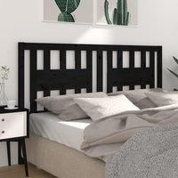 Headboard Black 206x4x100 cm Solid Wood Pine