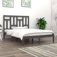 Bed Frame Grey Solid Wood Pine 200x200 cm