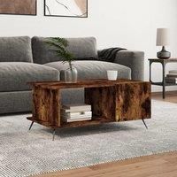 Coffee Table Smoked Oak 90x50x40 cm Engineered Wood