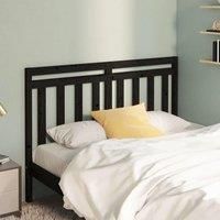 Bed Headboard Black 146x4x100 cm Solid Wood Pine