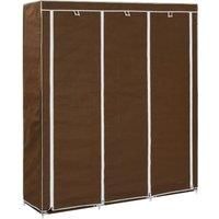 Wardrobe with Compartments and Rods Brown 150x45x175 cm Fabric