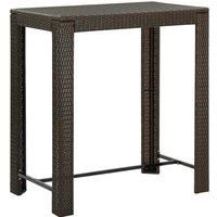 Garden Bar Table Brown 100x60.5x110.5 cm Poly Rattan