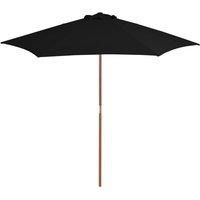 Outdoor Parasol with Wooden Pole Black 270 cm