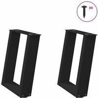 Coffee Table Legs U-Shaped 2 pcs Black 28x(42-43) cm Steel