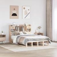 Bookcase Bed without Mattress 140x200 cm Solid Wood Pine