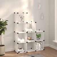 Storage Cube Organiser with 9 Cubes Transparent PP