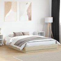 Bed Frame without Mattress Sonoma Oak 140x200 cm