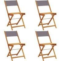 Folding Garden Chairs 4 pcs Anthracite Fabric and Solid Wood