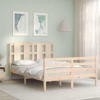 Bed Frame with Headboard Small Double Solid Wood
