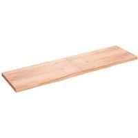 Wall Shelf Light Brown 220x60x(2-6) cm Treated Solid Wood Oak