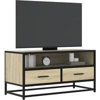 TV Cabinet Sonoma Oak 80x34.5x40 cm Engineered Wood and Metal
