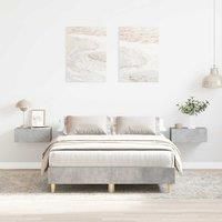 Bed Frame No Mattress Concrete Grey 140x190 cm Engineered Wood