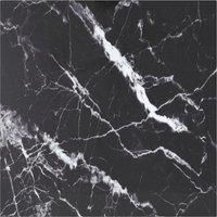 Table Top Black 70x70 cm 6 mm Tempered Glass with Marble Design