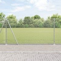 Welded Wire Fence with 13 Flanged Posts 1.2x50 m Galvanised Steel