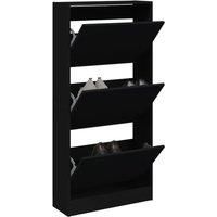 Shoe Cabinet Black 60x21x125.5 cm Engineered Wood
