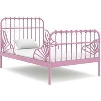 Extendable Bed Frame Pink Metal 80x130/200 cm