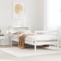 Bed Frame without Mattress White 90x190 cm Single Solid Wood Pine