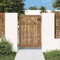Garden Gate 85x150 cm Corten Steel Bamboo Design