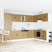 Kitchen Cabinet ""Kalmar"" with Double Basins Artisan Oak Engineered wood