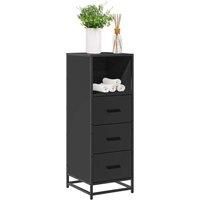 Bathroom Cabinet Black 35x37.5x100 cm Engineered Wood