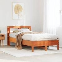 Bed Frame without Mattress Wax Brown 100x200 cm Solid Wood Pine