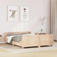Bed Frame without Mattress 135x190 cm Double Solid Wood Pine
