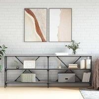 Console Table Grey Sonoma 200x30x75 cm Engineered Wood and Iron