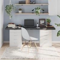 Table Top Dark Grey 180x60x(2-6) cm Treated Solid Wood Oak