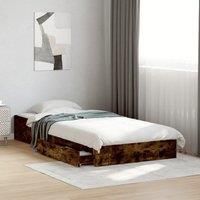 Bed Frame with Drawers without Mattress Smoked Oak 90x200 cm