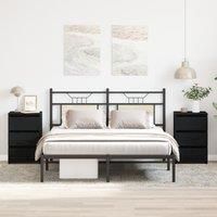 Nightstands 2 pcs Black Oak 40x35x62.5 cm Made of Engineered Wood