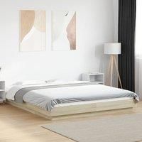 Bed Frame with LED Lights without Mattress Sonoma Oak 150x200cm
