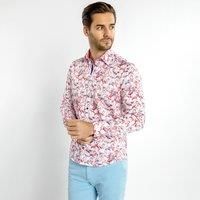 CLAUDIO LUGLI Men's Flamboyance Of Flamingos Print Shirt in White | Size: 2XL