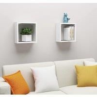 Wall Cube Shelves 2 pcs White 30x15x30 cm