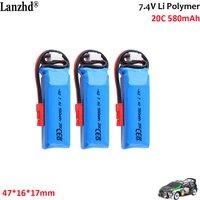 7.4V 580mAh lithium battery 20C For Mini-Q mosquito car Weili K989 1:28 toy car remote control car RC Toy