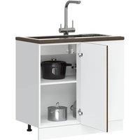 Sink Base Cabinet Brown Oak Engineered Wood