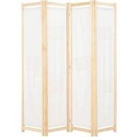 4-Panel Room Divider Cream 160x170x4 cm Fabric