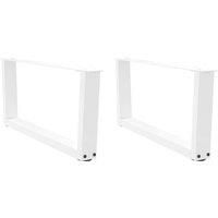 Dining Table Legs V-Shape 2 pcs White 70x(30-31.3) cm Steel