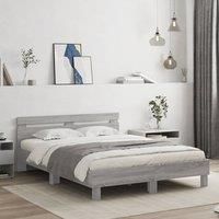Bed Frame without Mattress Grey Sonoma 150x200 cm King Size