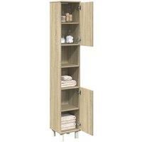 Bathroom Cabinet Sonoma Oak 30.5x30x179 cm Engineered Wood