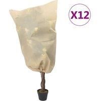 Plant Fleece Covers with Drawstring 12 pcs 70 g/m£ 0.8x0.8 m